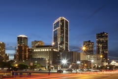 Fort Worth downtown at night. Texas, USA royalty free stock image Fort Worth downtown at night. Texas, USA royalty free stock image