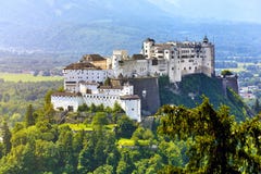Forteresse Salzbourg dans le château médiéval de l'Autriche images libres de droits Forteresse Salzbourg dans le château médiéval de l'Autriche images libres de droits
