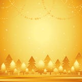 Forêt d'or de Noël, vecteur illustration stock Forêt d'or de Noël, vecteur illustration stock