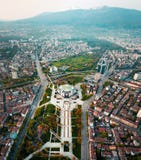 Foto aerea del palazzo nazionale di cultura a Sofia fotografie stock libere da diritti Foto aerea del palazzo nazionale di cultura a Sofia fotografie stock libere da diritti