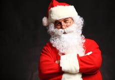 Foto de Santa Claus feliz nos monóculos fotografia de stock royalty free Foto de Santa Claus feliz nos monóculos fotografia de stock royalty free