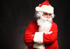 Foto de Santa Claus feliz nos monóculos imagem de stock Foto de Santa Claus feliz nos monóculos imagem de stock