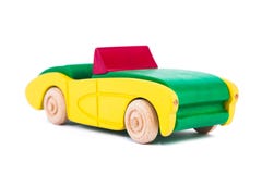 Foto van een houten auto die van beuk wordt gemaakt royalty-vrije stock foto Foto van een houten auto die van beuk wordt gemaakt royalty-vrije stock foto