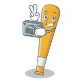 FotografieBaseballschläger-Charakterkarikatur stock abbildung FotografieBaseballschläger-Charakterkarikatur stock abbildung