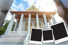 fotografii rama z Tajlandzką świątynią, Bangkok Tajlandia ilustracja wektor fotografii rama z Tajlandzką świątynią, Bangkok Tajlandia ilustracja wektor