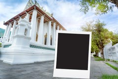 fotografii rama z Tajlandzką świątynią, Bangkok Tajlandia royalty ilustracja fotografii rama z Tajlandzką świątynią, Bangkok Tajlandia royalty ilustracja