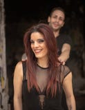 Fotospruit voor een paar redheaded vrouwen en bruine mannen stock foto Fotospruit voor een paar redheaded vrouwen en bruine mannen stock foto