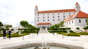 Bratislava, Slovakia, the fountain of the baroque gardens