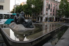 A fountain in the center of the city of Santiago, Chile stock images A fountain in the center of the city of Santiago, Chile stock images