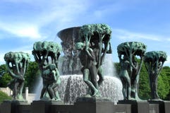 Fountain In Vigeland Park Oslo Stock Photo