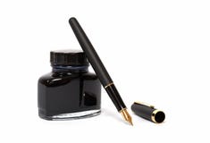 Fountain Pen With Ink Bottle Royalty Free Stock Photography - Image ...