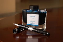Fountain pen and ink bottle Fountain pen and ink bottle