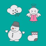 Four Christmas vector cute elements royalty free illustration Four Christmas vector cute elements royalty free illustration