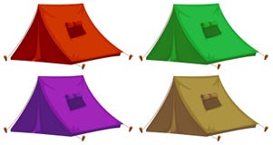 Four colorful tents stock illustration Four colorful tents stock illustration