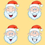 Four funny Santa Claus heads - set. stock illustration Four funny Santa Claus heads - set. stock illustration