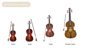 Four Musical Instrument Strings on White Backgroun Stock Image Four Musical Instrument Strings on White Backgroun Stock Image