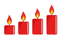 Four red lighted advent candle white background stock illustration Four red lighted advent candle white background stock illustration
