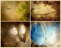 Four Seasons Textured Collage. Stock Photos Four Seasons Textured Collage. Stock Photos