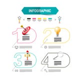 Four Steps Infographic Layout with Rocket Launch vector illustration Four Steps Infographic Layout with Rocket Launch vector illustration