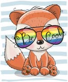 Fox bonito com vidros de sol ilustração do vetor Fox bonito com vidros de sol ilustração do vetor