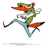 Fox con una serie, è un architetto Immagine comica, stampa su una maglietta o progettazione dei materiali stampati illustrazione vettoriale Fox con una serie, è un architetto Immagine comica, stampa su una maglietta o progettazione dei materiali stampati illustrazione vettoriale