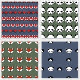 Fox, dog and owl cute vector animal seamless pattern stock illustration Fox, dog and owl cute vector animal seamless pattern stock illustration