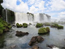 Foz do Iguaçu, Brazil, view of the Iguassu Falls, with mist caused by waterfalls. royalty free stock photo Foz do Iguaçu, Brazil, view of the Iguassu Falls, with mist caused by waterfalls. royalty free stock photo