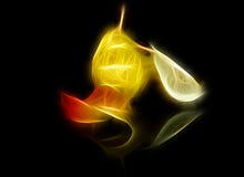Fractal image of a ripe yellow pear with a red side stock illustration Fractal image of a ripe yellow pear with a red side stock illustration