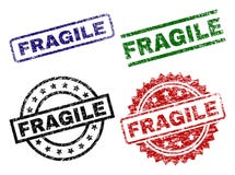 Grunge Textured FRAGILE Stamp Seals royalty free illustration Grunge Textured FRAGILE Stamp Seals royalty free illustration