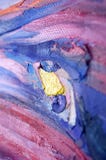 Fragment. Multicolored texture painting. Abstract art background. oil on canvas. Rough brushstrokes of paint. Closeup of a paintin