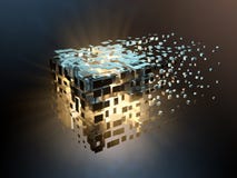 Fragmented cube Stock Image Fragmented cube Stock Image
