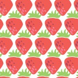 Fragole rosse del modello senza cuciture di vettore su fondo bianco Progettazione ispirata d'annata della frutta della fragola pe royalty illustrazione gratis Fragole rosse del modello senza cuciture di vettore su fondo bianco Progettazione ispirata d'annata della frutta della fragola pe royalty illustrazione gratis