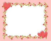 Frame 2 van de Wijnstok van de Bloem van het Hart van de Dag van de valentijnskaart stock illustratie Frame 2 van de Wijnstok van de Bloem van het Hart van de Dag van de valentijnskaart stock illustratie