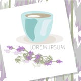 Frame with empty place for text or picture. White colored interior, with lavender flowers, Mock up. Royalty Free Stock Photography Frame with empty place for text or picture. White colored interior, with lavender flowers, Mock up. Royalty Free Stock Photography