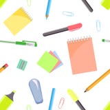 Seamless pattern of stationery set stock illustration Seamless pattern of stationery set stock illustration