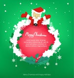 Frame santa and leaf for christmas ,copy space,vector stock illustration Frame santa and leaf for christmas ,copy space,vector stock illustration