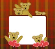Frame With Cute Teddy Bears Stock Image