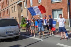 The French celebrate the victory of their football team in the final 8th royalty free stock photo The French celebrate the victory of their football team in the final 8th royalty free stock photo