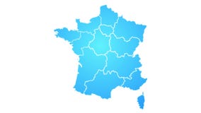 France map showing up intro with new regions