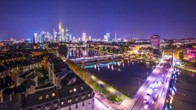 Frankfurt, Cityscape van Duitsland stock footage Frankfurt, Cityscape van Duitsland stock footage