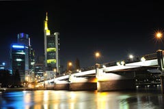 Frankfurt modern city by night