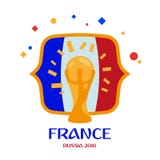 Frankrike är mästaren Vinnare av världsfotbollmästerskapet Ryssland 2018 vektor illustrationer Frankrike är mästaren Vinnare av världsfotbollmästerskapet Ryssland 2018 vektor illustrationer