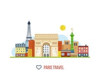 Franse oriëntatiepunten De toren van Eiffel, Notre Dame vector illustratie Franse oriëntatiepunten De toren van Eiffel, Notre Dame vector illustratie