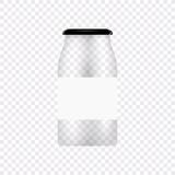 Frasco de vidro para a colocação em latas e a conservação Molde vazio do projeto do frasco do vetor com tampa ou tampa em transpa ilustração royalty free Frasco de vidro para a colocação em latas e a conservação Molde vazio do projeto do frasco do vetor com tampa ou tampa em transpa ilustração royalty free