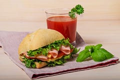Sandwich with tomato juice royalty free stock photo Sandwich with tomato juice royalty free stock photo