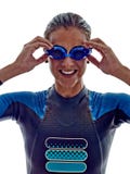 Frau Triathlon ironman Schwimmerathlet Lizenzfreies Stockfoto Frau Triathlon ironman Schwimmerathlet Lizenzfreies Stockfoto