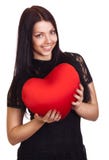 Frauenholding Valentinsgruß-Tagesinneres stockfotografie Frauenholding Valentinsgruß-Tagesinneres stockfotografie