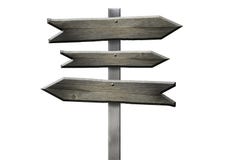 Frecce di legno - segnale di direzione - isolate su bianco Immagine Stock Frecce di legno - segnale di direzione - isolate su bianco Immagine Stock