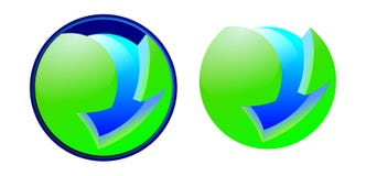 Freccia e sfera verdi dell'icona di download royalty illustrazione gratis Freccia e sfera verdi dell'icona di download royalty illustrazione gratis
