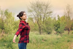 Free Young Woman Breathe Deeply Stock Photo